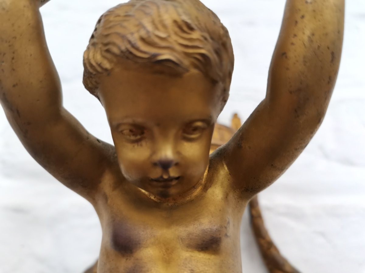 Applique murale en bronze doré Louis XVI -photo-4
