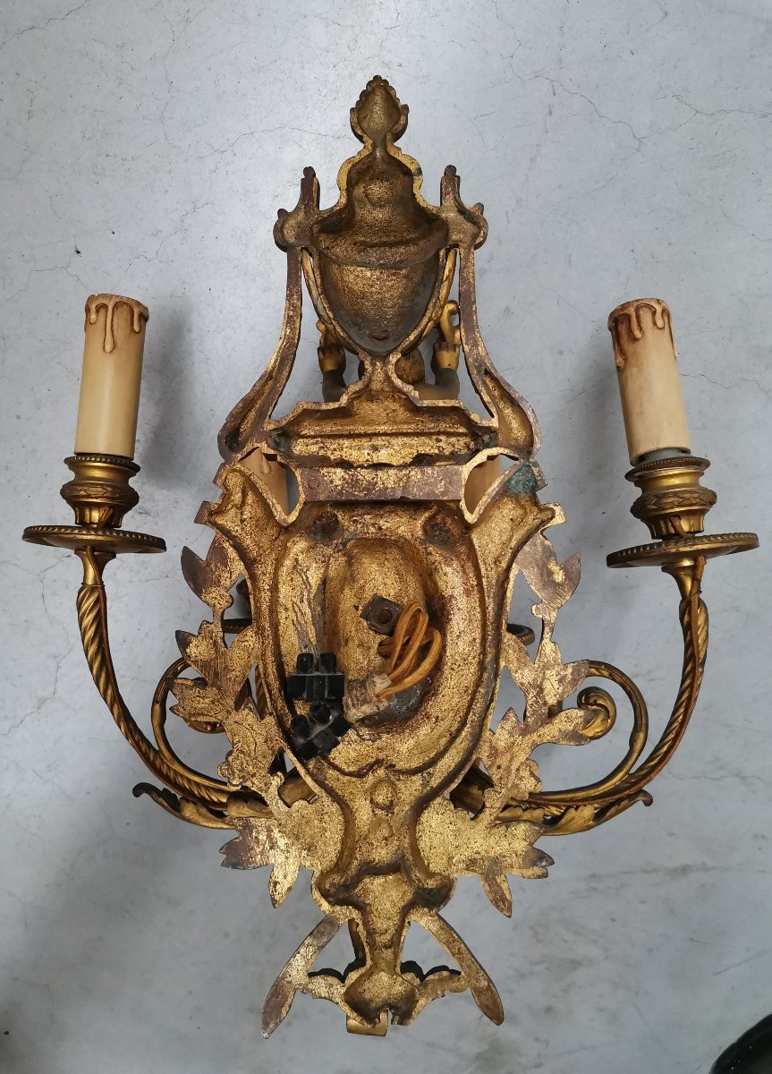 Applique murale en bronze doré Louis XVI -photo-6