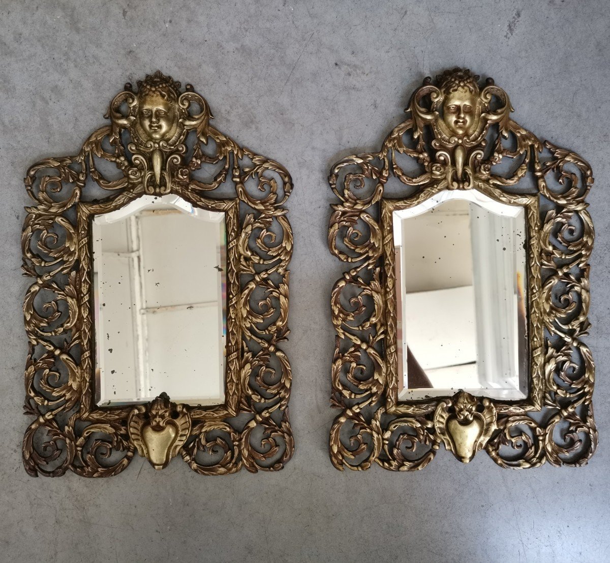 paire de miroirs d'alcove en bronze-photo-1