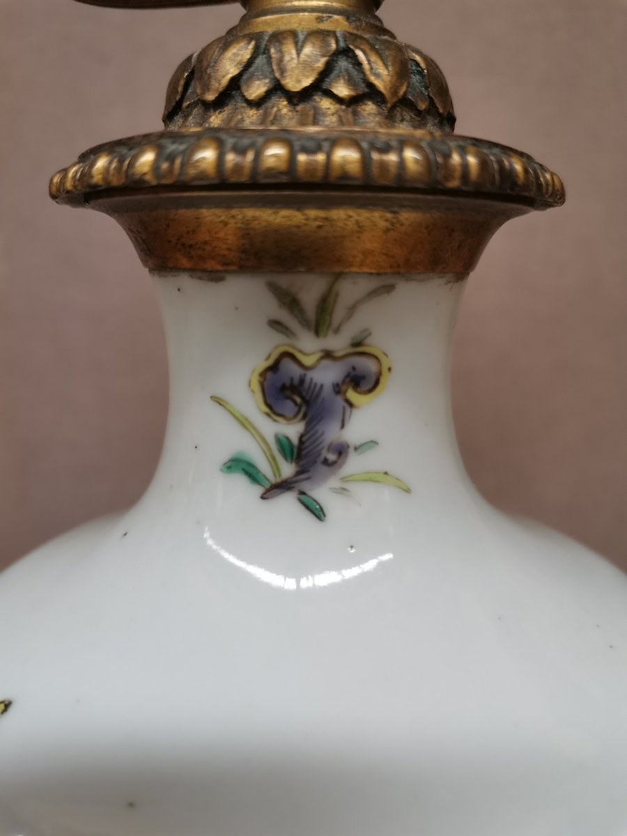 Chinese Porcelain Vase Lamp / Crystal Staircase -photo-6