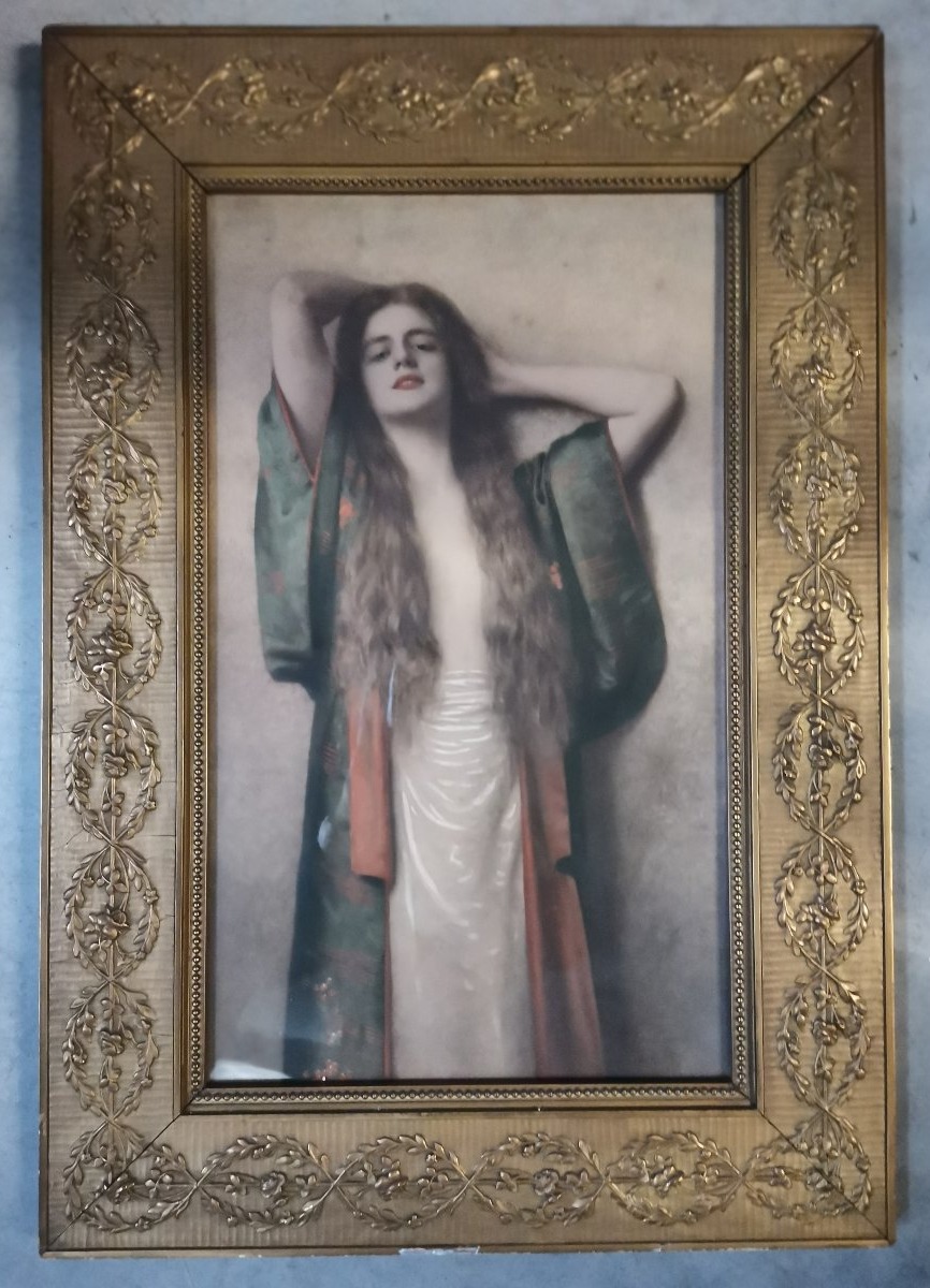 Femme Art Nouveau. Max Nonnenbruch. Gravure 