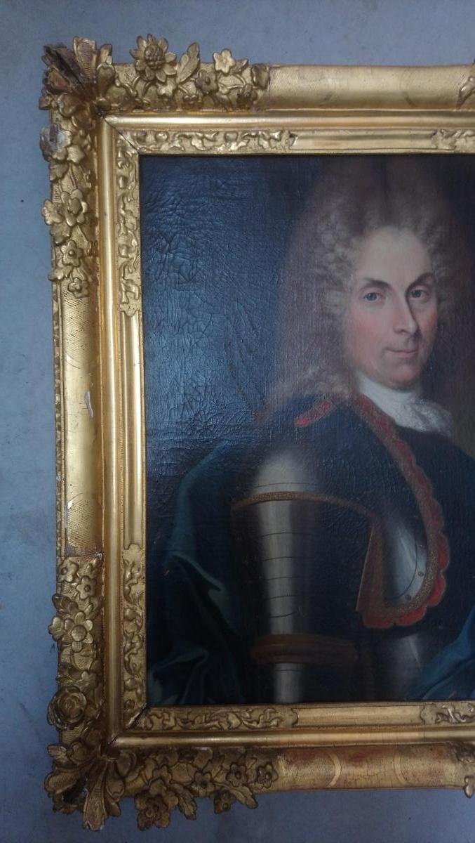 Portrait Of Military Man In Breastplate. 18th Century-photo-4