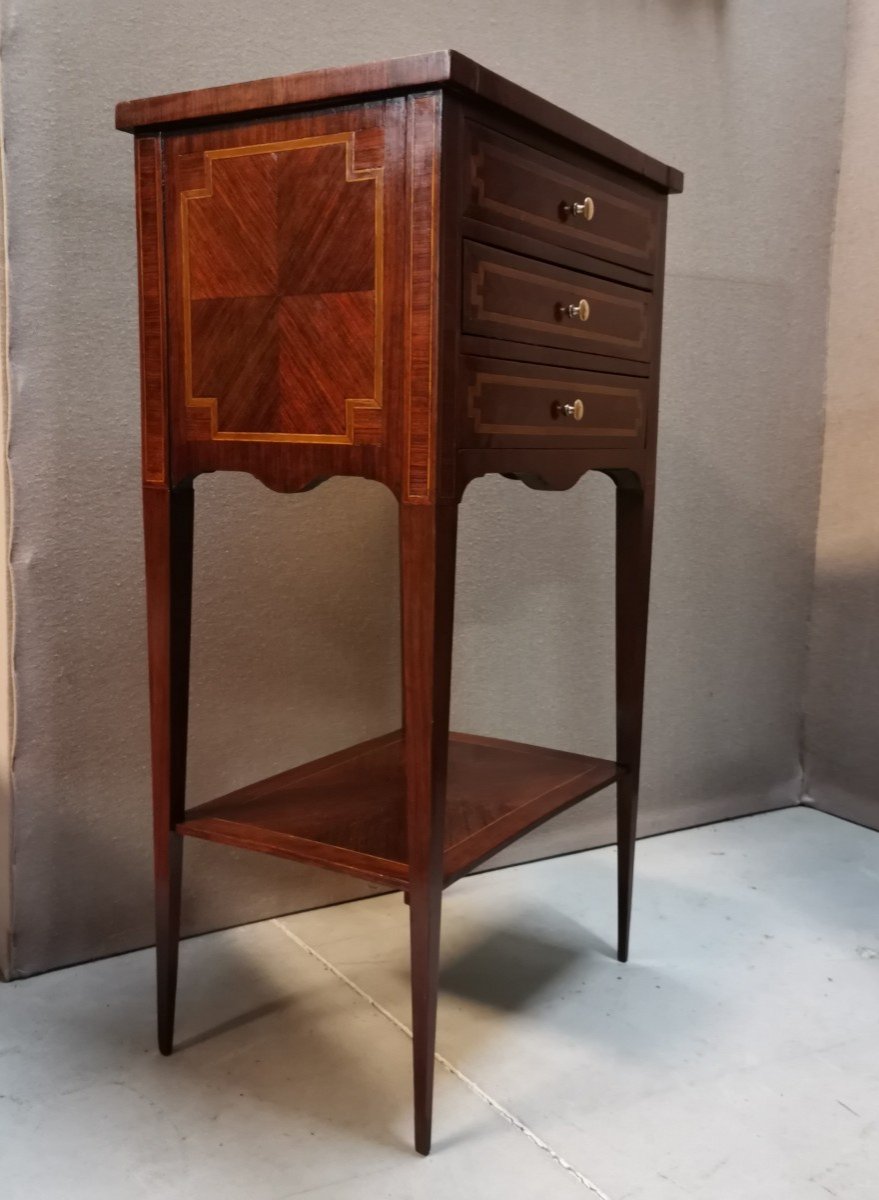 Louis XVI Marquetry Nightstand-photo-3