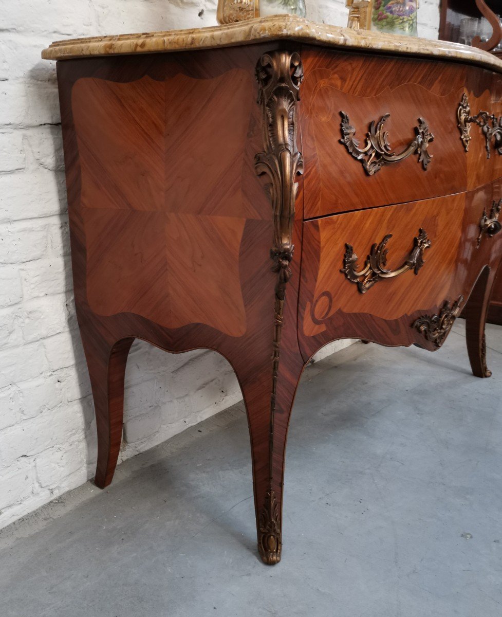 Louis XV Commode Marquetry 20th C.-photo-3