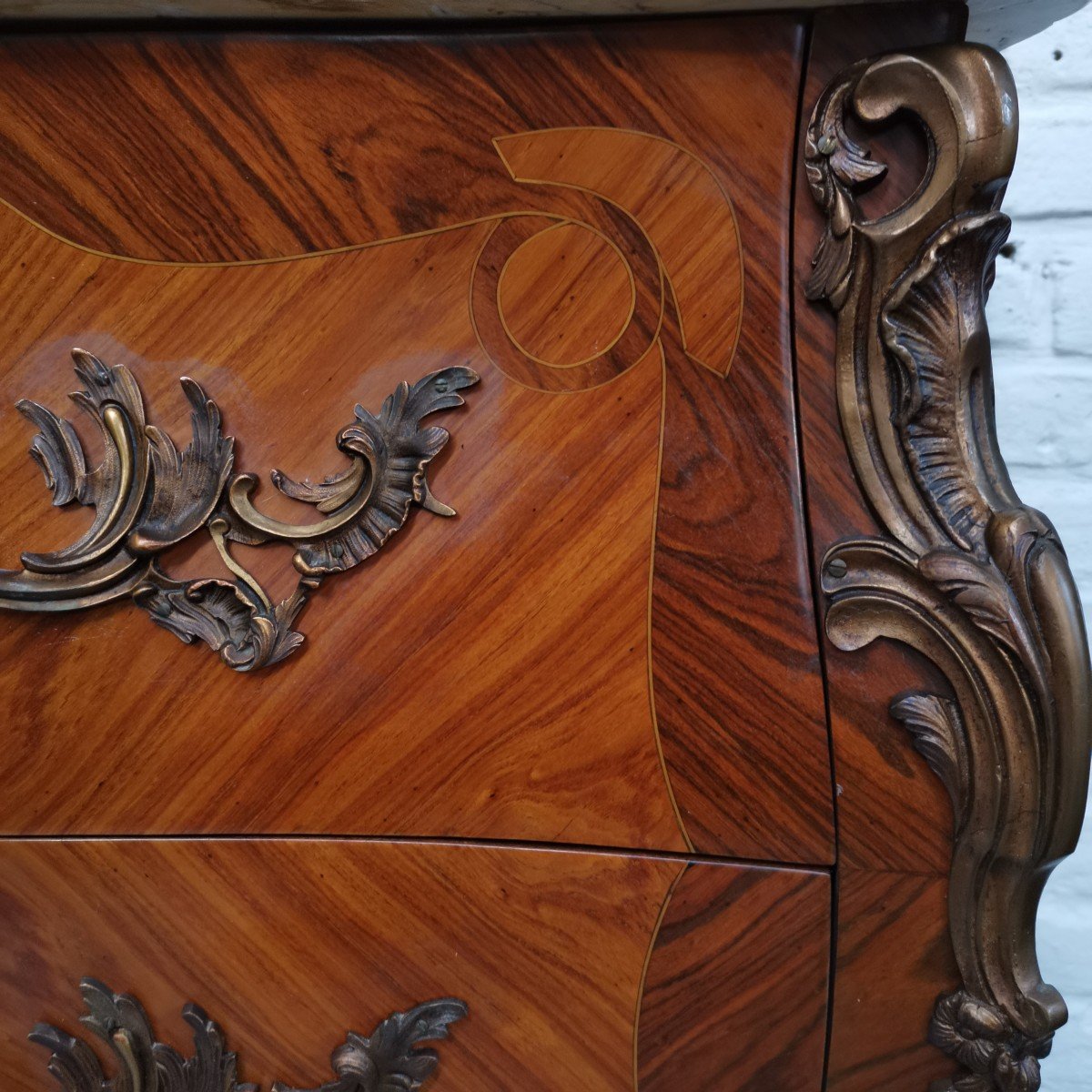 Louis XV Commode Marquetry 20th C.-photo-3