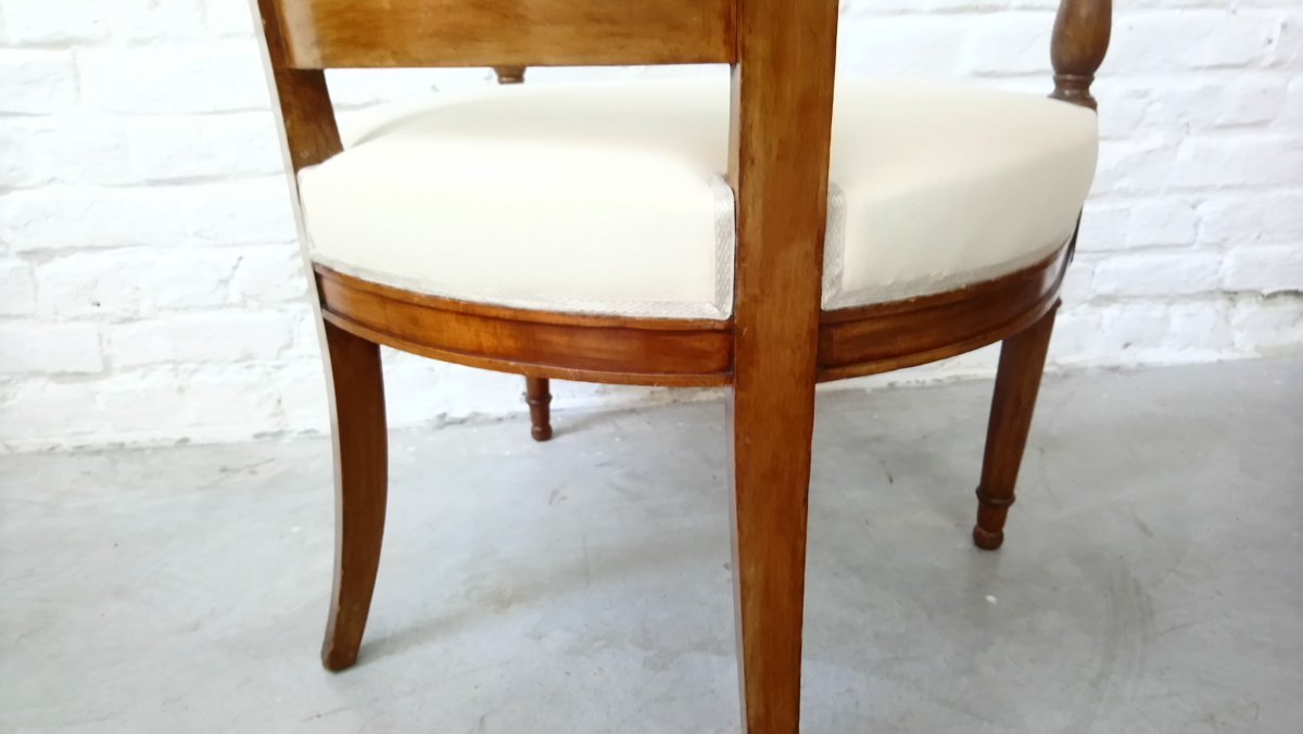 Pair Of Directoire Armchairs (reupholstered)-photo-1