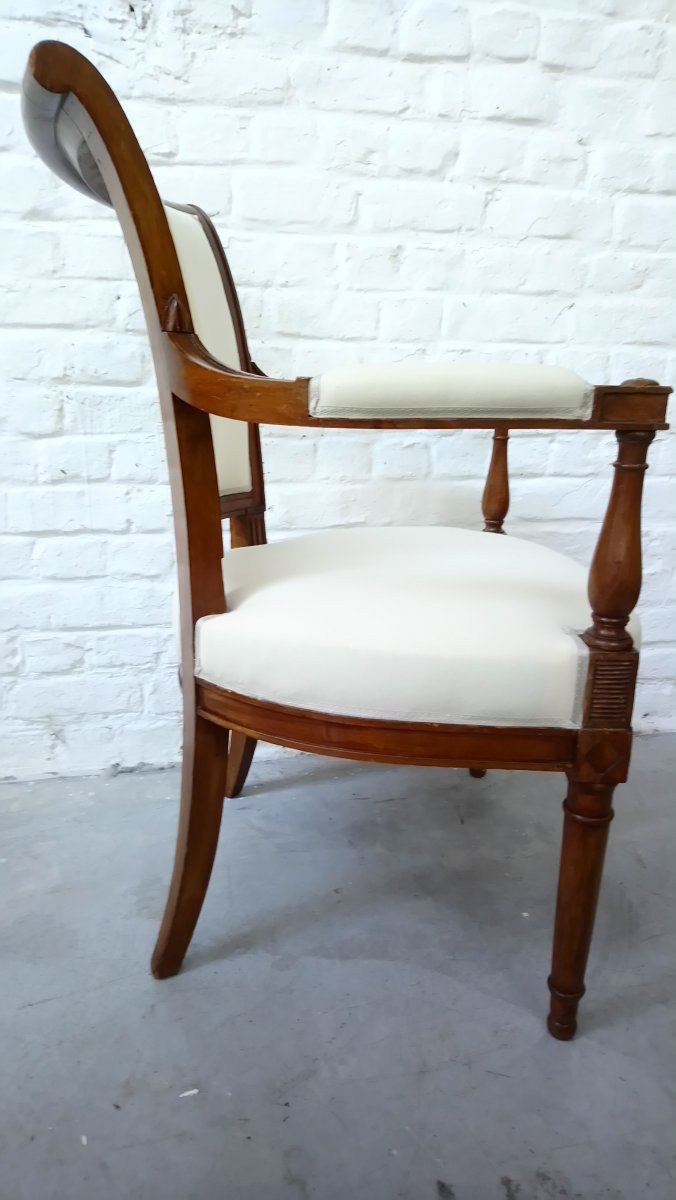 Pair Of Directoire Armchairs (reupholstered)-photo-3