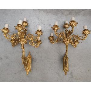 Pair Of Gothic Style Sconce