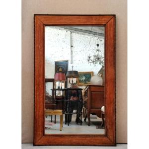 Mirror In Maple And Guilloche Wood 19th C.