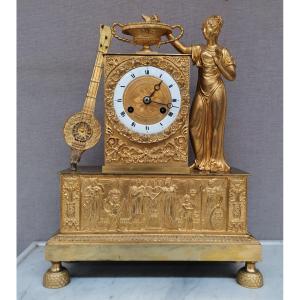 Empire Period Pendulum In Gilt Bronze