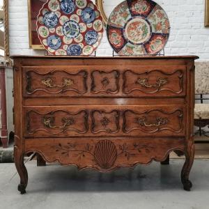 Provencal Chest Of Drawers Louis XV In Walnut