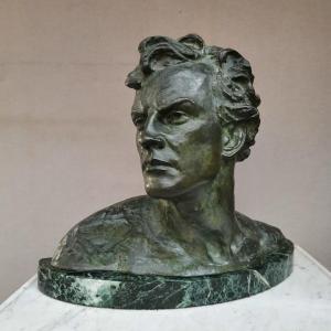 Bust Of Jean Mermoz. Art Deco Bronze By Alexandre Ouline