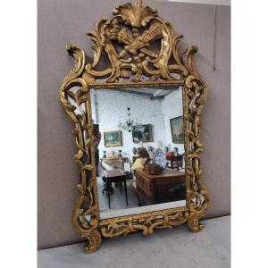 Miroir Doré à Parecloses Style Régence 