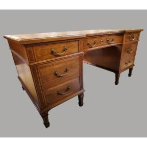 Pedestal Desk - Mahogany And Marquetry - 160x90