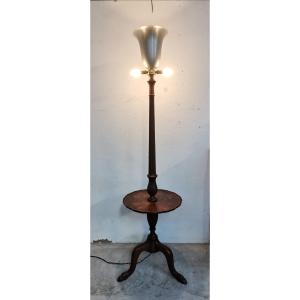 Louis XVI Style Floor Lamp In Walnut
