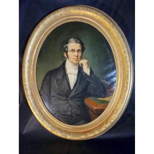 Alexandre Joseph Josquin - Grand Portrait d'Homme Vers 1845