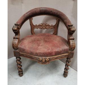 Fauteuil de bureau Louis 13 regarni 