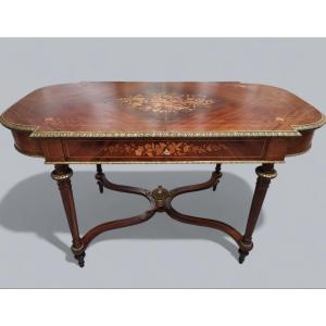 Table style Louis XVI salon / bureau / marqueterie 