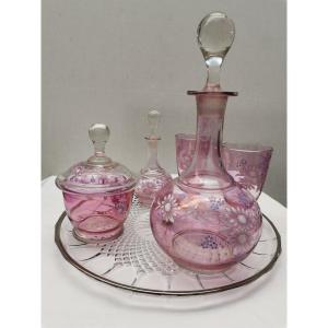 Service tête à tête en verre et cristal
