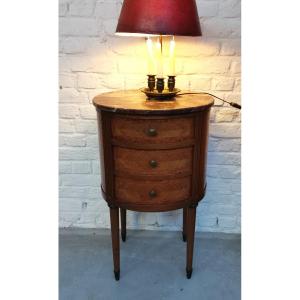 Small Louis XVI Marquetry Bedside Commode