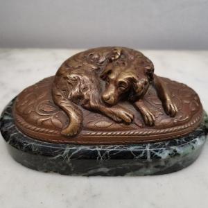 Bronze Dog Paperweight