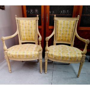 Paire De Fauteuils Directoire 