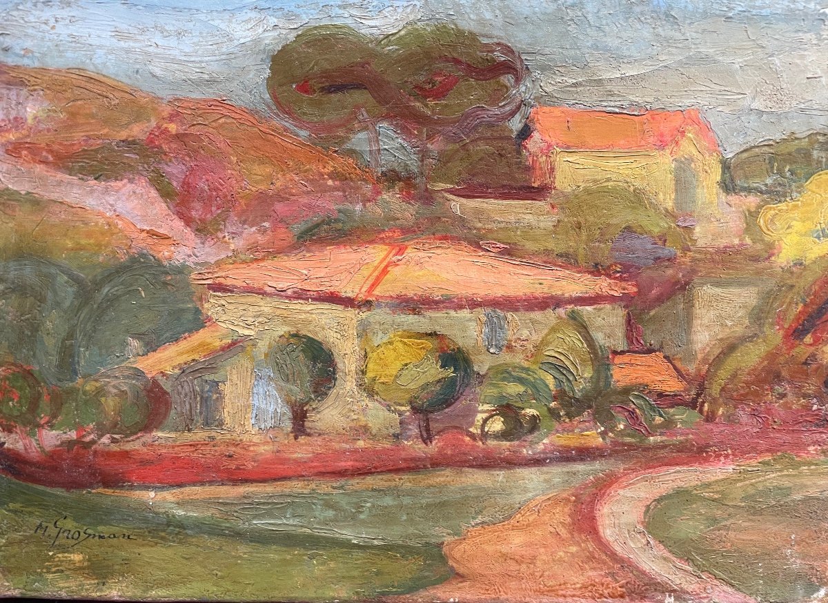 M. Grossman (xxème Siècle) Paysage  
