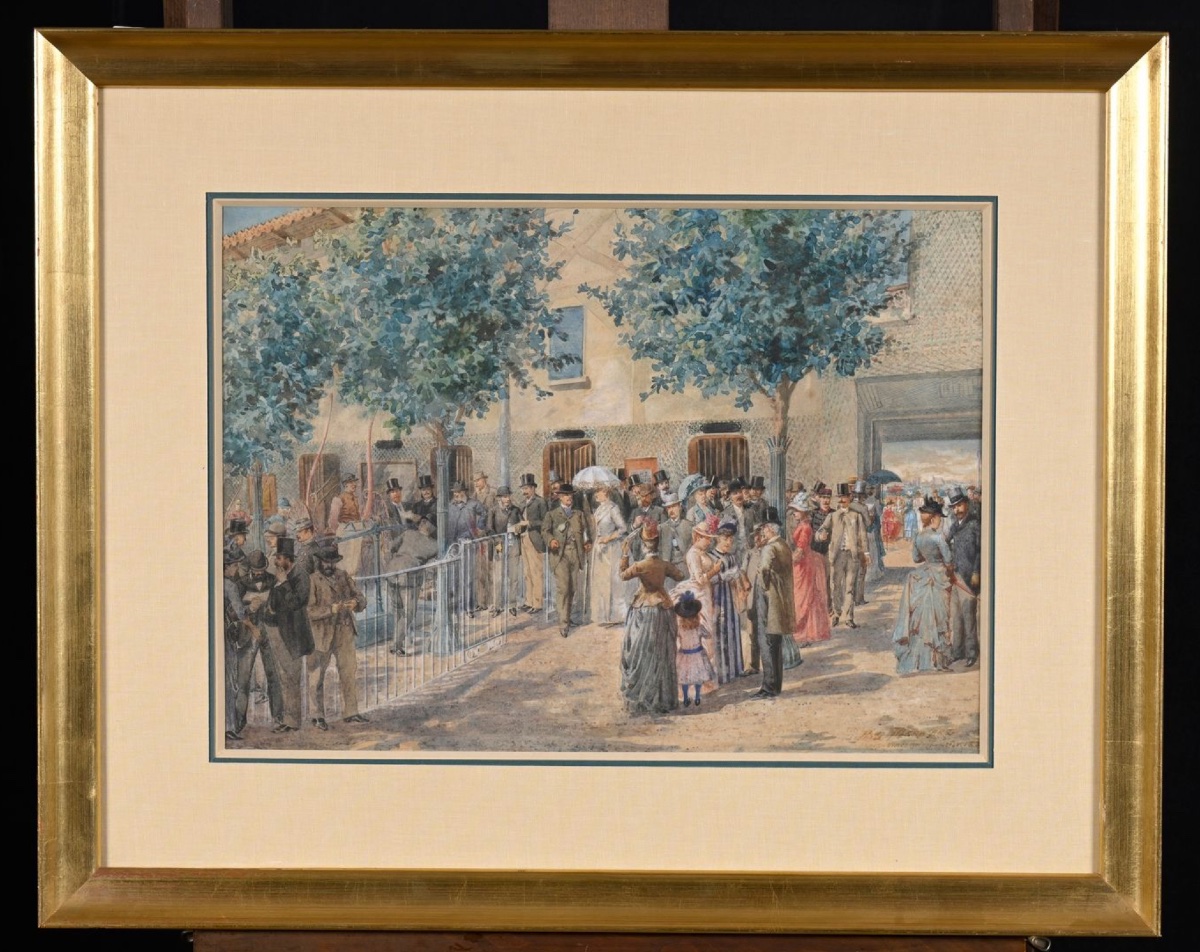 Paul Merwart (1855-1902) Watercolor  -photo-2