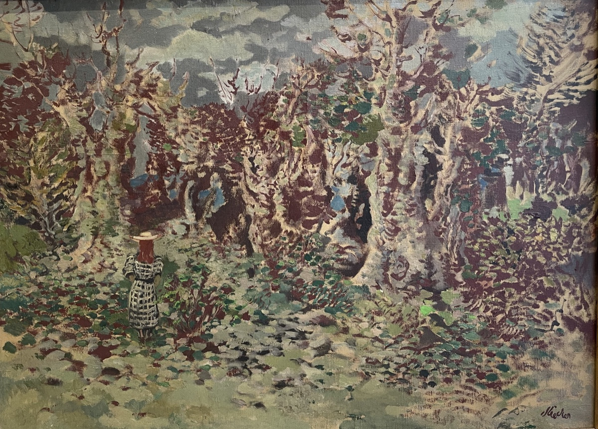 Paul Strecker, Animated Landscape, Oil On Canvas 