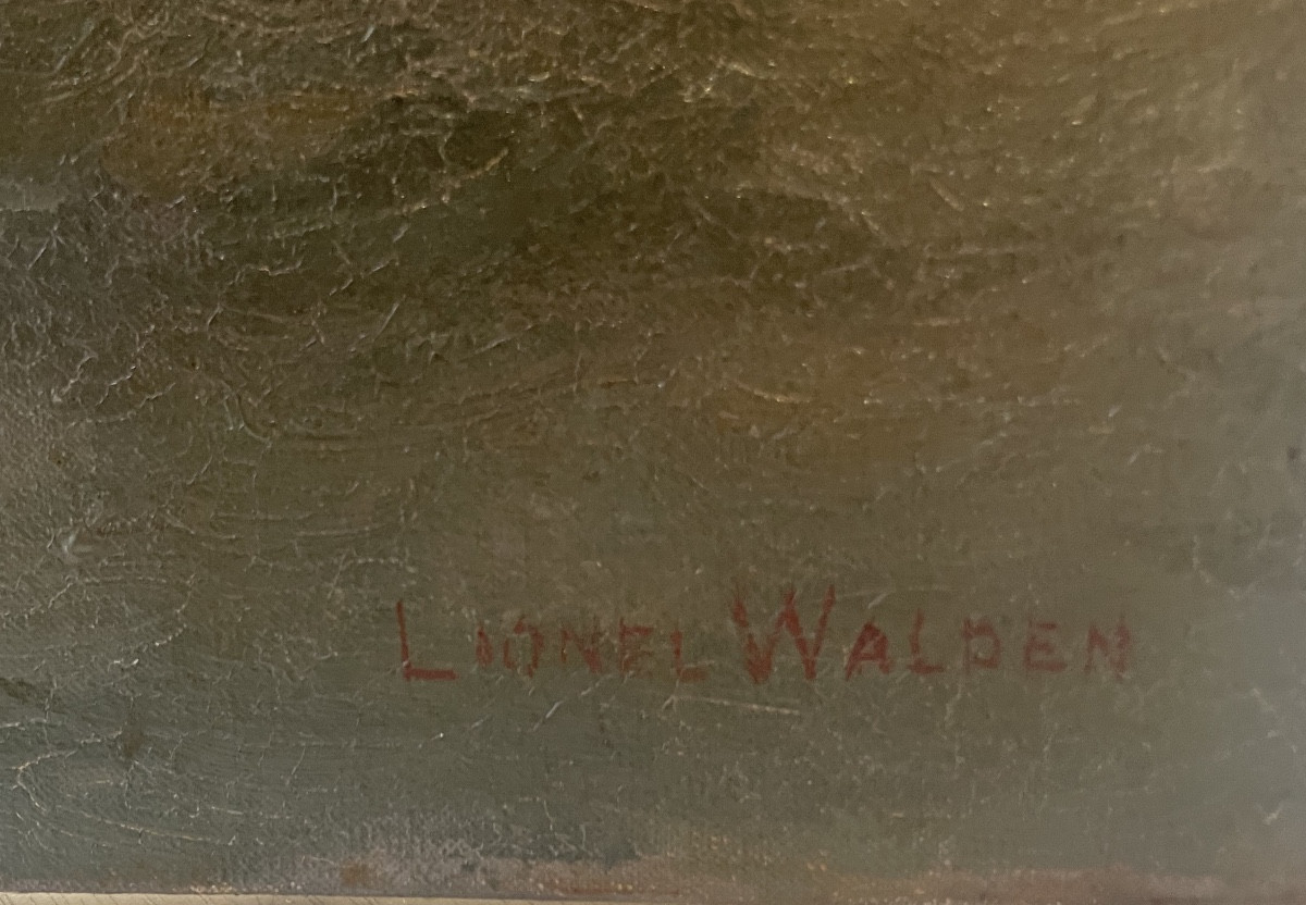 Lionel Walden Return From Fishing Oil On Canvas-photo-1