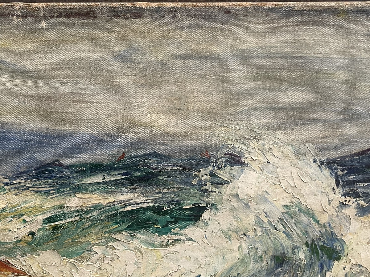 Francis-morton Johnson (1878-1931),  Seaside In Brittany-photo-1