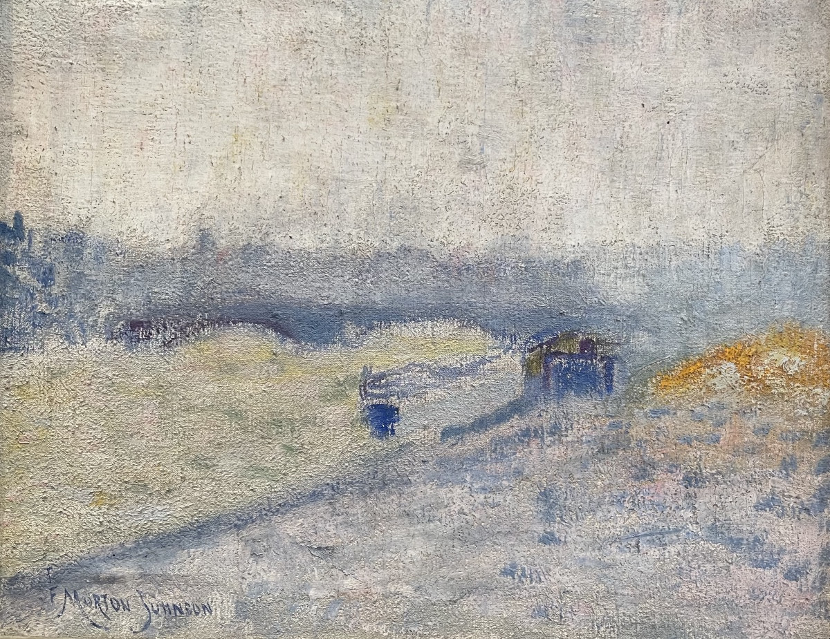 Francis-Morton JOHNSON (1878-1931), paysage post impressionniste ( vue de Rouen?)