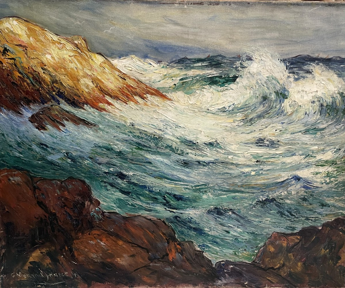 Francis-morton Johnson (1878-1931),  Seaside In Brittany