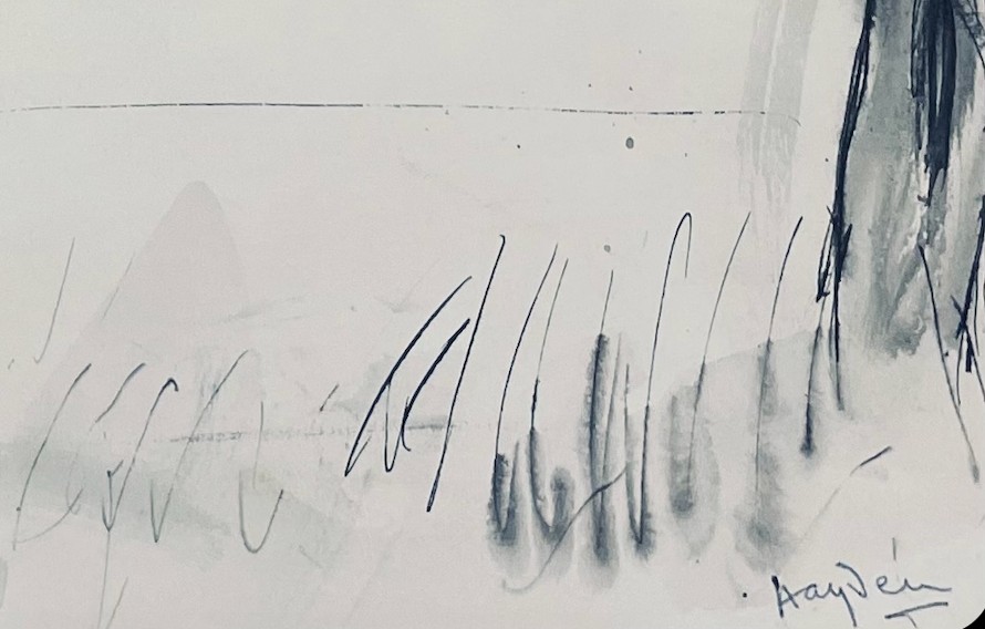 Henri Hayden Landscape, Ink Drawing, Signed -photo-3