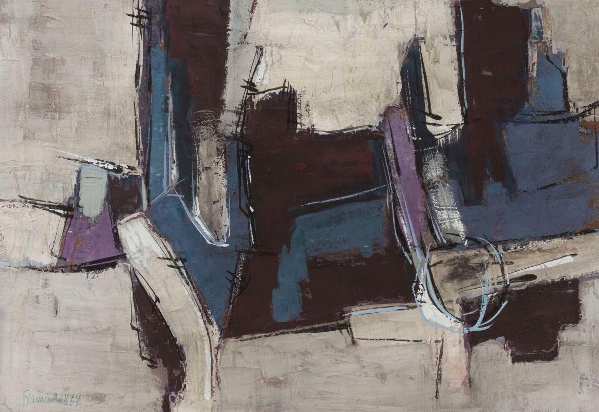  Francis BOTT (1904-1998) composition abstraite 1957