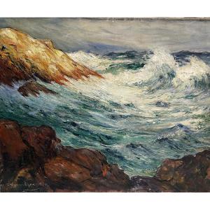 Francis-morton Johnson (1878-1931),  Seaside In Brittany