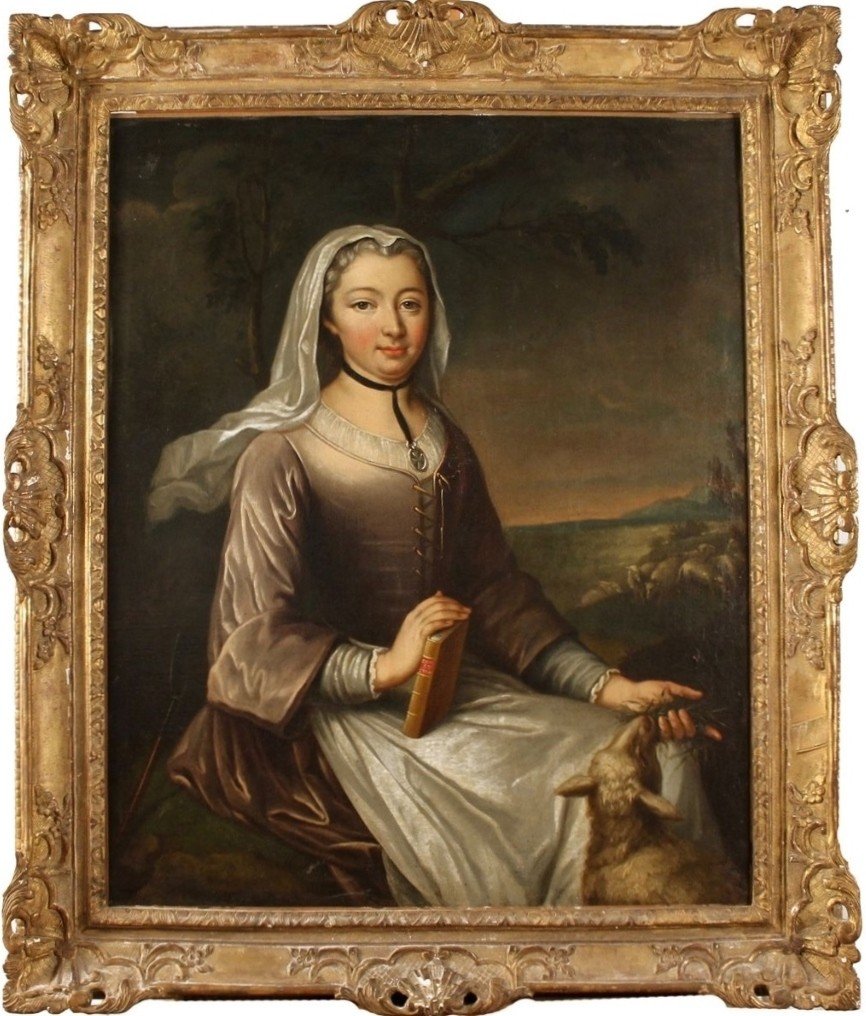 Flemish School XVIII -110 X 94 - Portrait Saint Agnes
