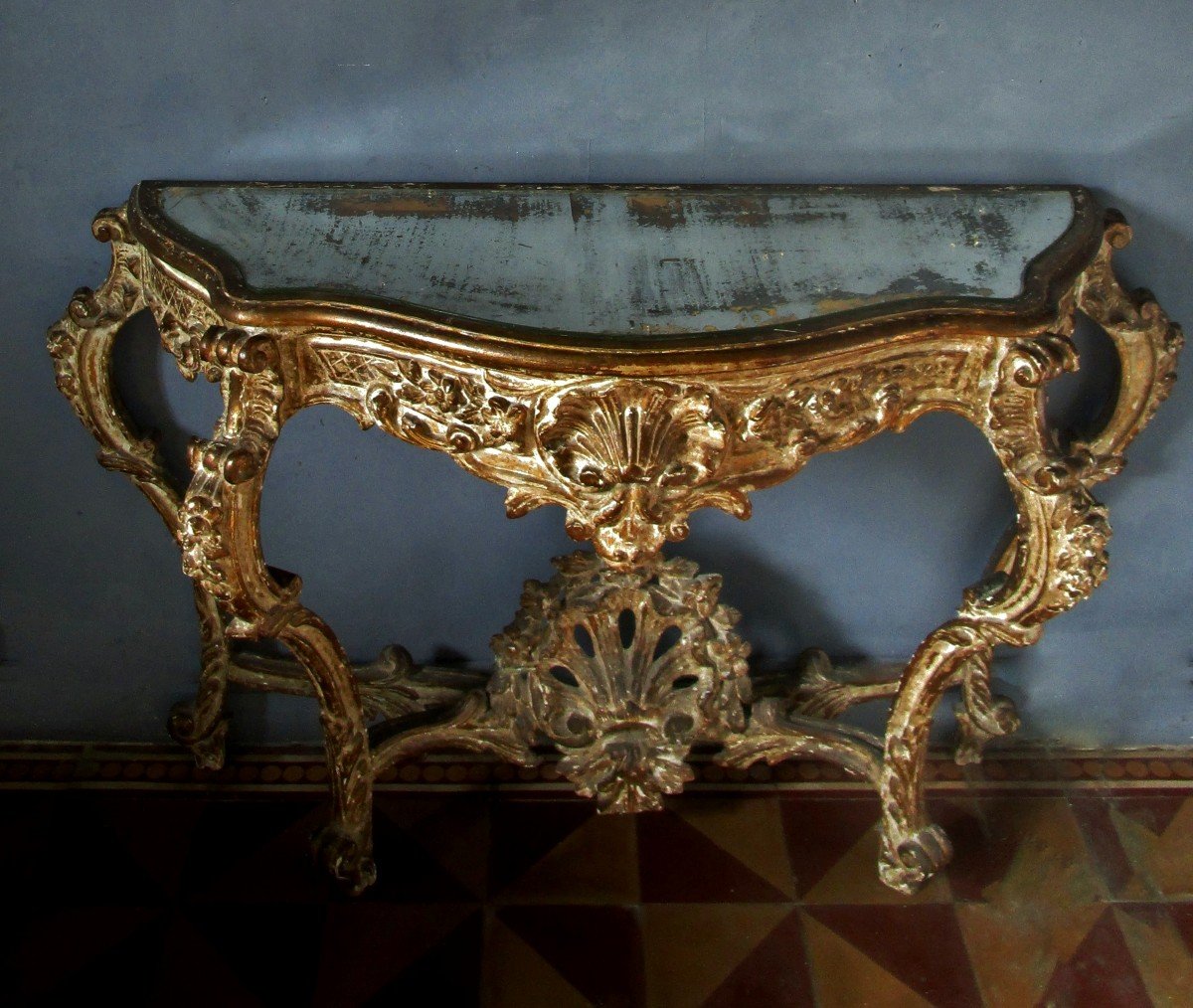 Wall Console With Ice Background - Venetian Baroque