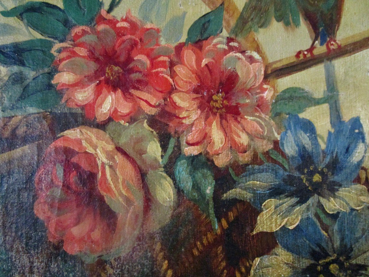 Charmant Diptyque Paniers Fleuris 142 X 38,5-peinture De Boiseries-photo-3