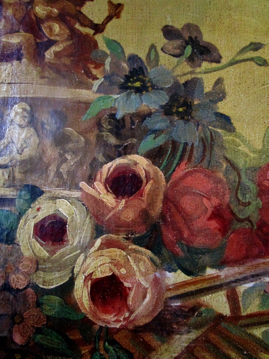 Charmant Diptyque Paniers Fleuris 142 X 38,5-peinture De Boiseries-photo-1