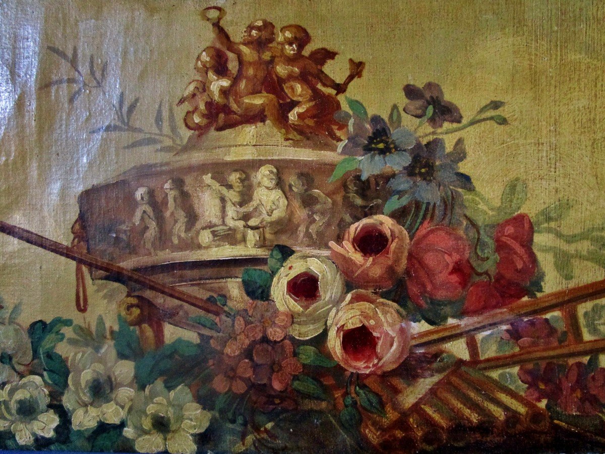Charmant Diptyque Paniers Fleuris 142 X 38,5-peinture De Boiseries-photo-4