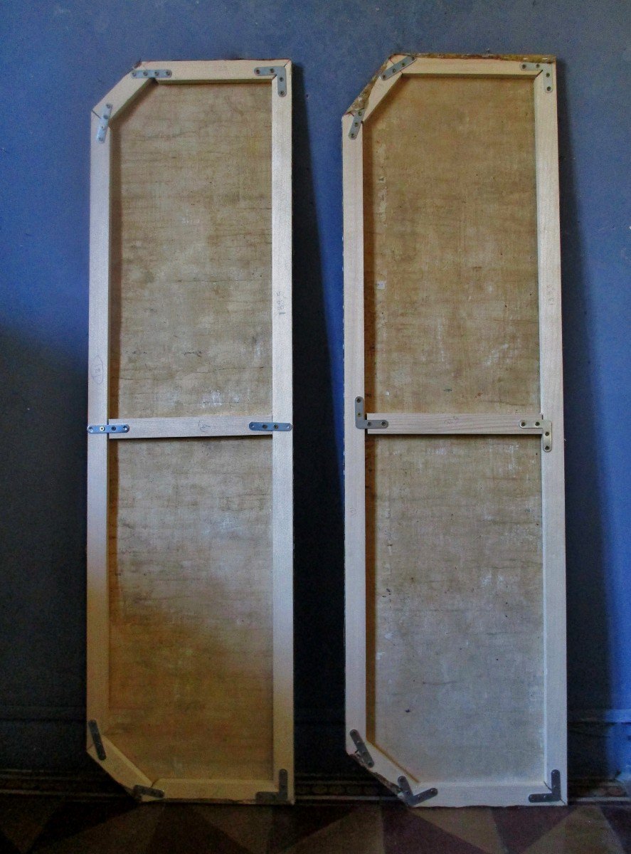 Charming Diptych Floral Baskets 142 X 38.5-painting Of Woodwork-photo-8
