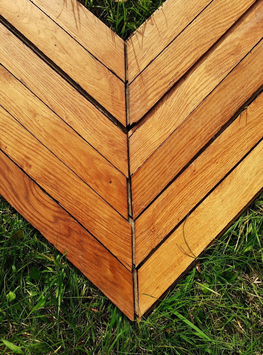Solid Oak Parquet – Hungarian Point 40 M2 - 19th Century-photo-2