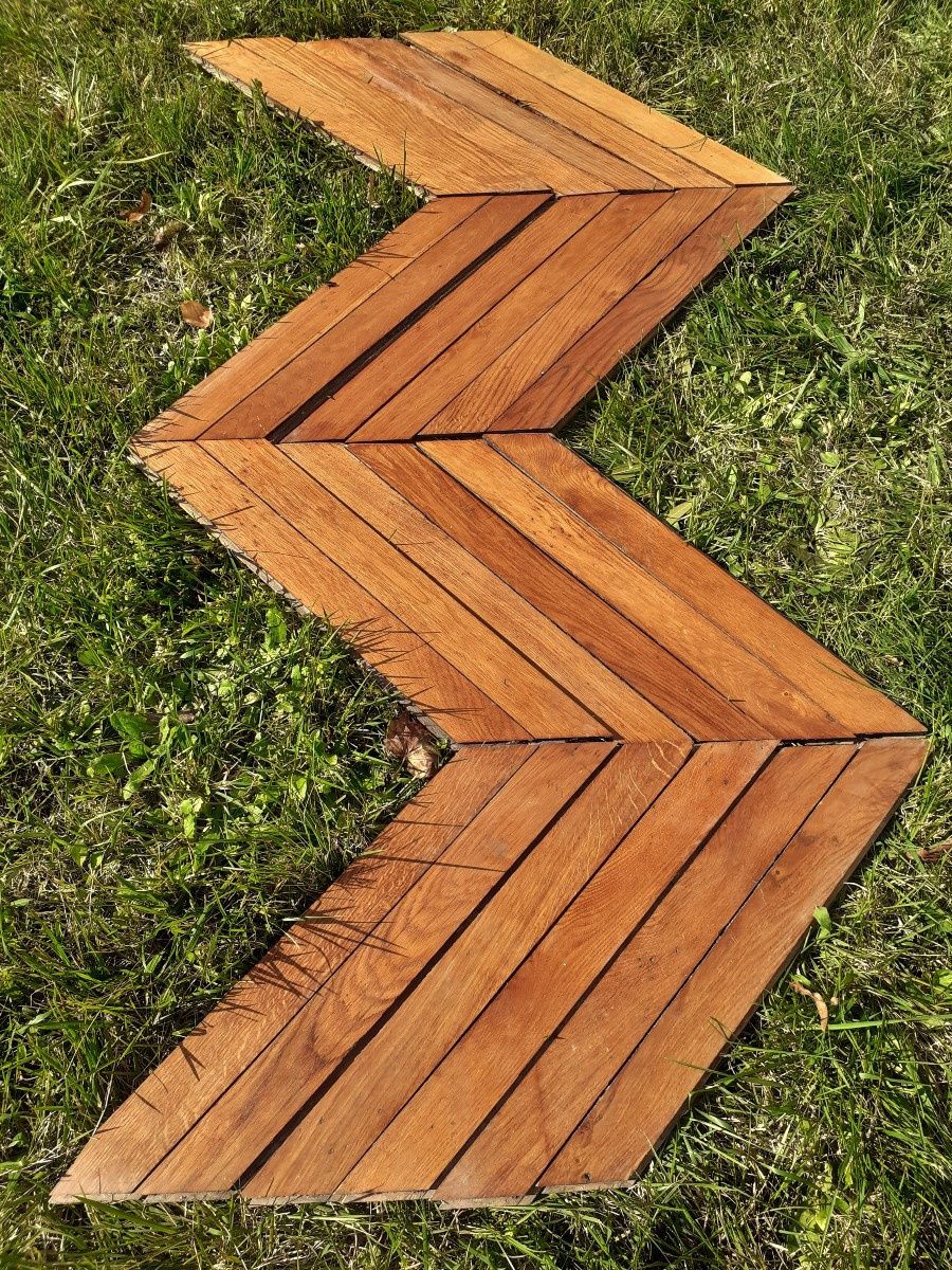 Solid Oak Parquet – Hungarian Point 40 M2 - 19th Century-photo-4