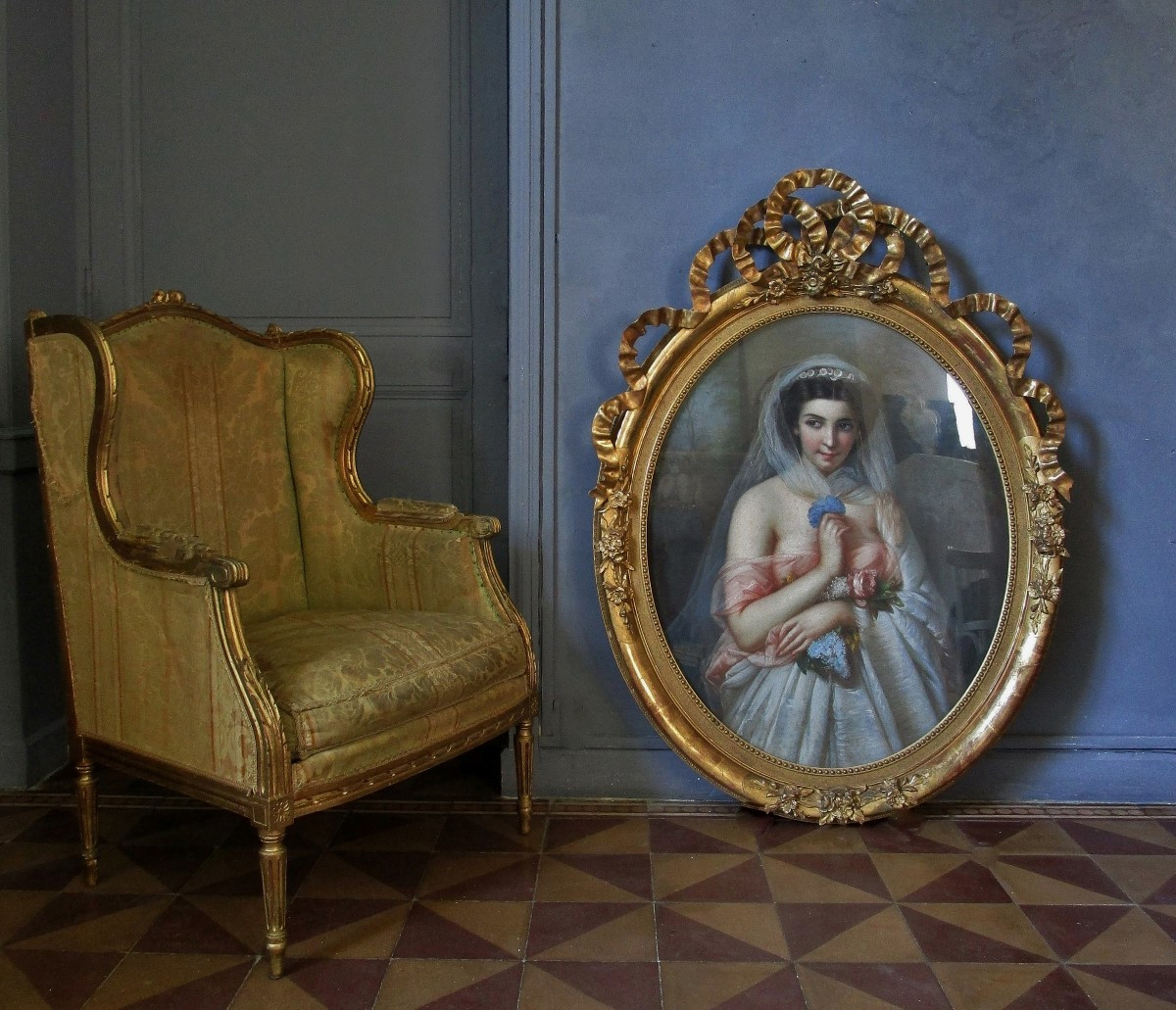 Imposing Pastel – 131 X 96 - 19th Century-photo-8