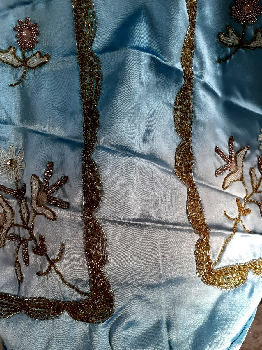 Satin de soie brodé 390 x 90 -  Textile-photo-3