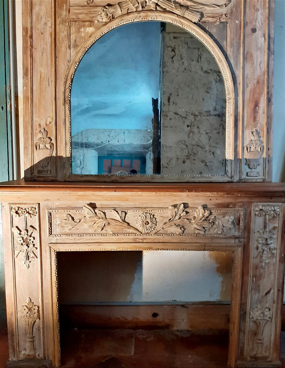 Imposante Cheminée avec Trumeau 280 x 150  Louis XVI-photo-4