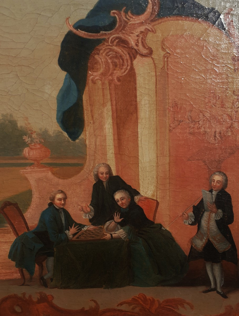 PAIRE de Dessus de Porte LOT 3   -65  x 132 cm – Elèment de boiserie-photo-4