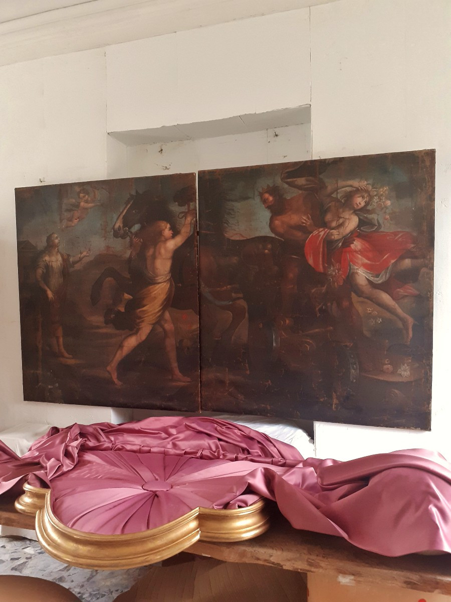 Imposant Ciel de Lits Doré à la feuille 162 cm - Garniture Satin de soie-photo-8