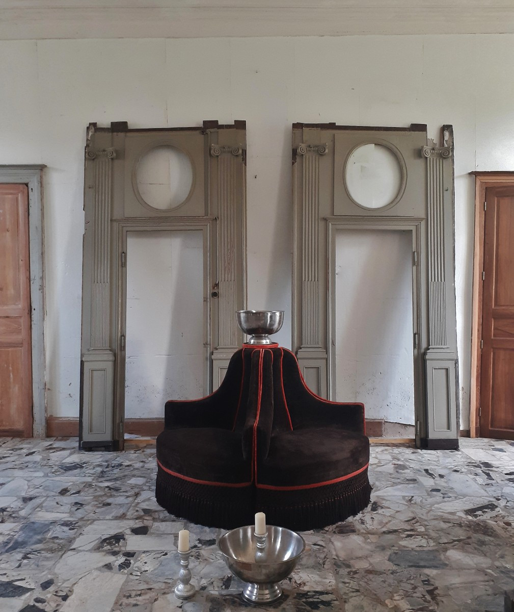Rare Lot de Boiseries d’Alcôve Chêne XVIIIème 10 mêtres linéaire-photo-3